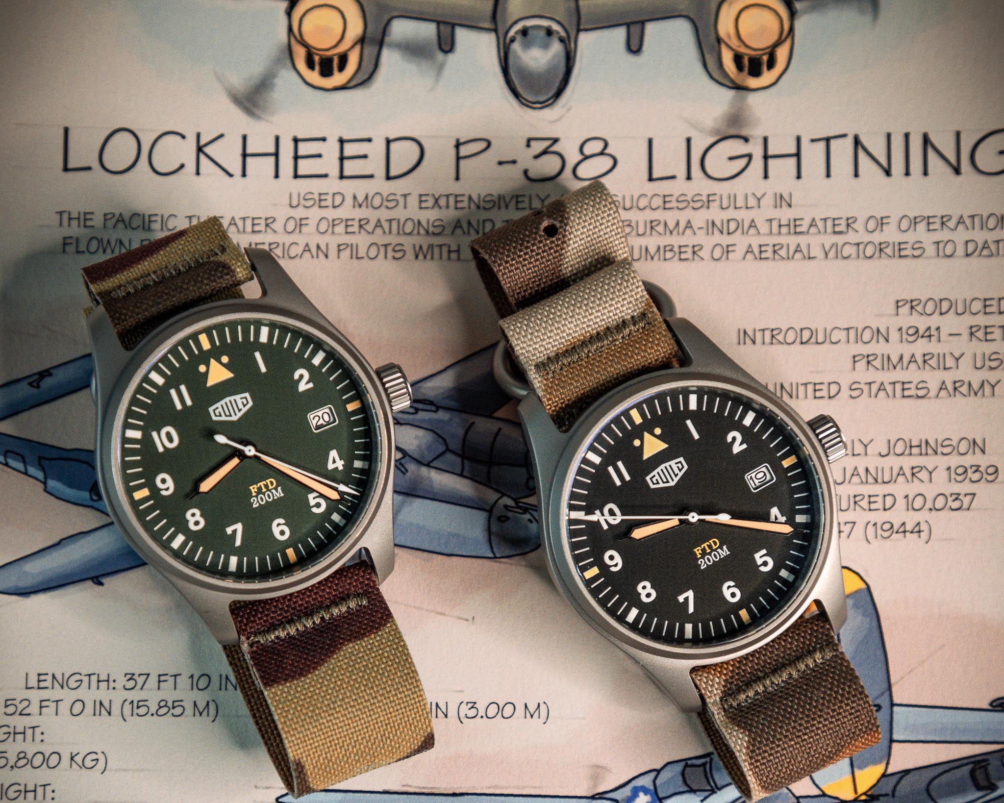 FTD - Titanium Pilot: Interceptor Green – Guild Timepieces