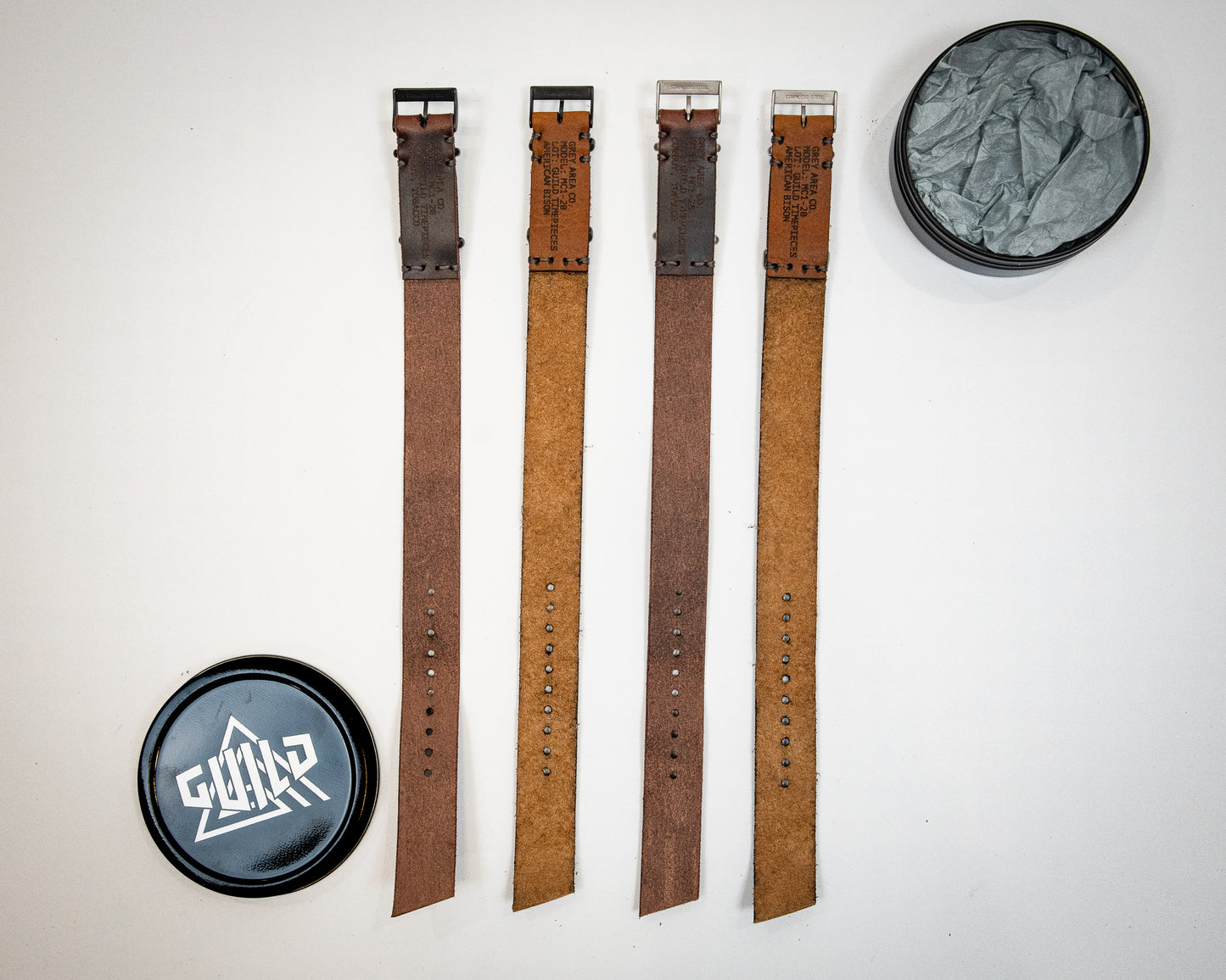 Grey Area Co - Leather Single Pass Straps | Guild Timepieces Edition